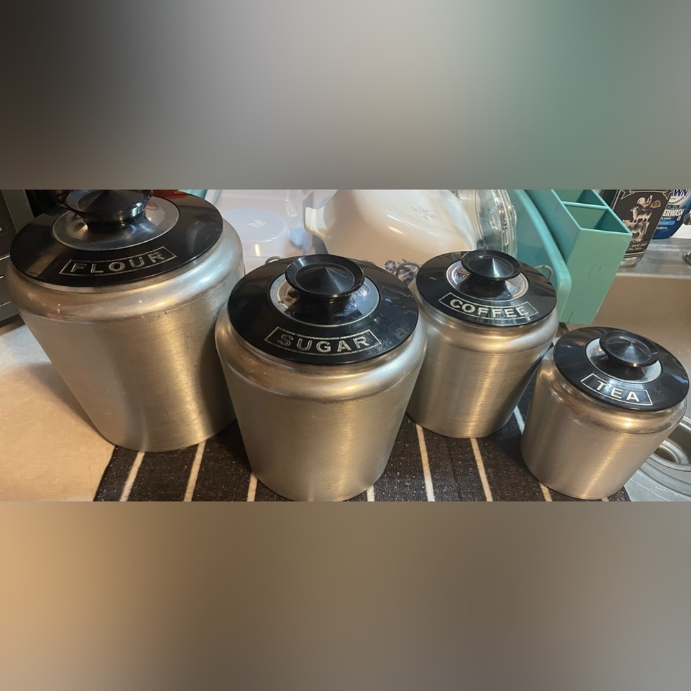 1950s Kromex (USA) Aluminum Canister Set of 4.